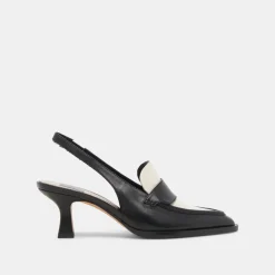 ADELE HEELS BLACK WHITE LEATHER^Dolce Vita Sale