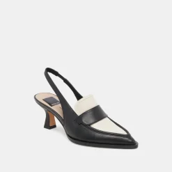 ADELE HEELS BLACK WHITE LEATHER^Dolce Vita Sale