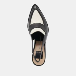 ADELE HEELS BLACK WHITE LEATHER^Dolce Vita Sale