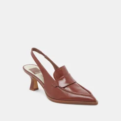 ADELE HEELS BROWN CRINKLE PATENT LEATHER^Dolce Vita Sale
