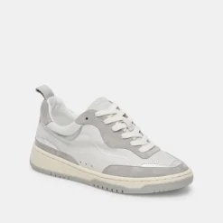 ADELLA SNEAKERS WHITE GREY LEATHER^Dolce Vita Online