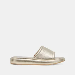 AISHA SANDALS GOLD METALLIC LEATHER^Dolce Vita Fashion