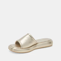 AISHA SANDALS GOLD METALLIC LEATHER^Dolce Vita Fashion