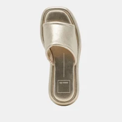 AISHA SANDALS GOLD METALLIC LEATHER^Dolce Vita Fashion