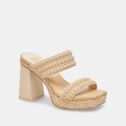 ALFRED HEELS LT NATURAL RAFFIA^Dolce Vita Best