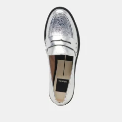 ALIANE LOAFERS SILVER DISTRESSED LEATHER^Dolce Vita Hot