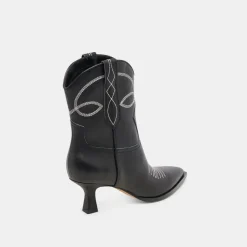 ANGEL BOOTIES BLACK WHITE LEATHER^Dolce Vita Best