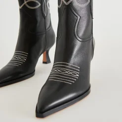 ANGEL BOOTIES BLACK WHITE LEATHER^Dolce Vita Best
