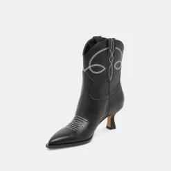 ANGEL BOOTIES BLACK WHITE LEATHER^Dolce Vita Best