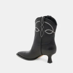 ANGEL BOOTIES BLACK WHITE LEATHER^Dolce Vita Best