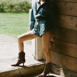 ANGEL BOOTIES CHOCOLATE LEATHER^Dolce Vita Hot