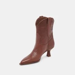 ANGEL BOOTIES CHOCOLATE LEATHER^Dolce Vita Hot