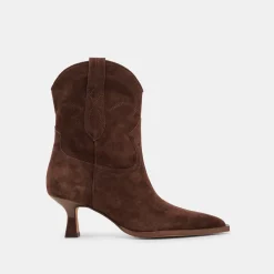ANGEL BOOTIES DK BROWN SUEDE^Dolce Vita Online