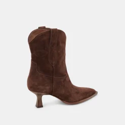 ANGEL BOOTIES DK BROWN SUEDE^Dolce Vita Online