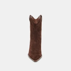 ANGEL BOOTIES DK BROWN SUEDE^Dolce Vita Online