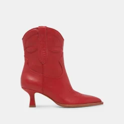ANGEL BOOTIES RED LEATHER^Dolce Vita Discount