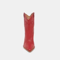 ANGEL BOOTIES RED LEATHER^Dolce Vita Discount