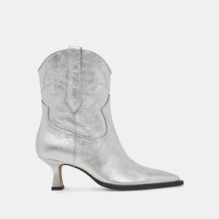 ANGEL BOOTIES SILVER METALLIC LEATHER^Dolce Vita Hot