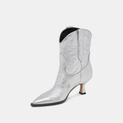 ANGEL BOOTIES SILVER METALLIC LEATHER^Dolce Vita Hot