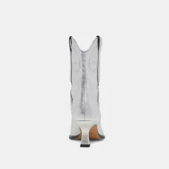 ANGEL BOOTIES SILVER METALLIC LEATHER^Dolce Vita Hot