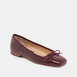 ANISA BALLET FLATS CRANBERRY CRINKLE PATENT^Dolce Vita New