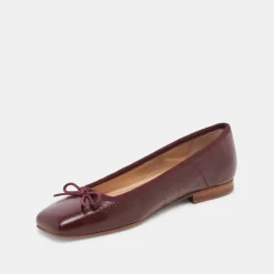 ANISA BALLET FLATS CRANBERRY CRINKLE PATENT^Dolce Vita New