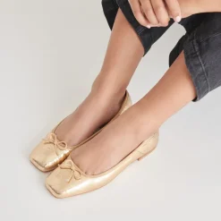 ANISA BALLET FLATS GOLD DISTRESSED LEATHER^Dolce Vita Clearance
