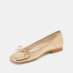 ANISA BALLET FLATS GOLD DISTRESSED LEATHER^Dolce Vita Clearance