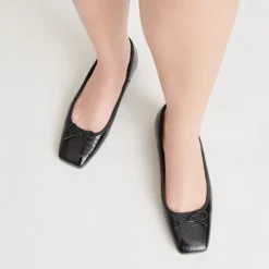 ANISA BALLET FLATS NOIR EMBOSSED LEATHER^Dolce Vita Fashion