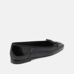 ANISA BALLET FLATS NOIR EMBOSSED LEATHER^Dolce Vita Fashion