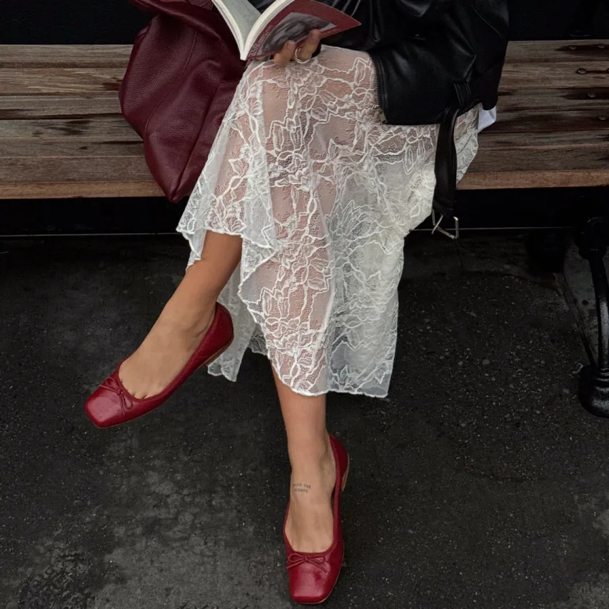 ANISA BALLET FLATS RED CRINKLE PATENT^Dolce Vita Sale