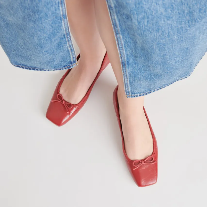 ANISA BALLET FLATS RED CRINKLE PATENT^Dolce Vita Sale