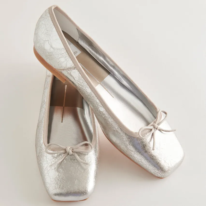 ANISA BALLET FLATS SILVER DISTRESSED LEATHER^Dolce Vita Sale