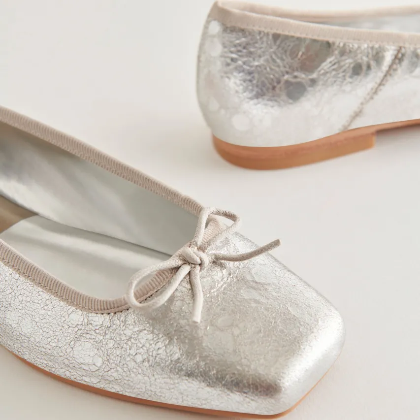ANISA BALLET FLATS SILVER DISTRESSED LEATHER^Dolce Vita Sale