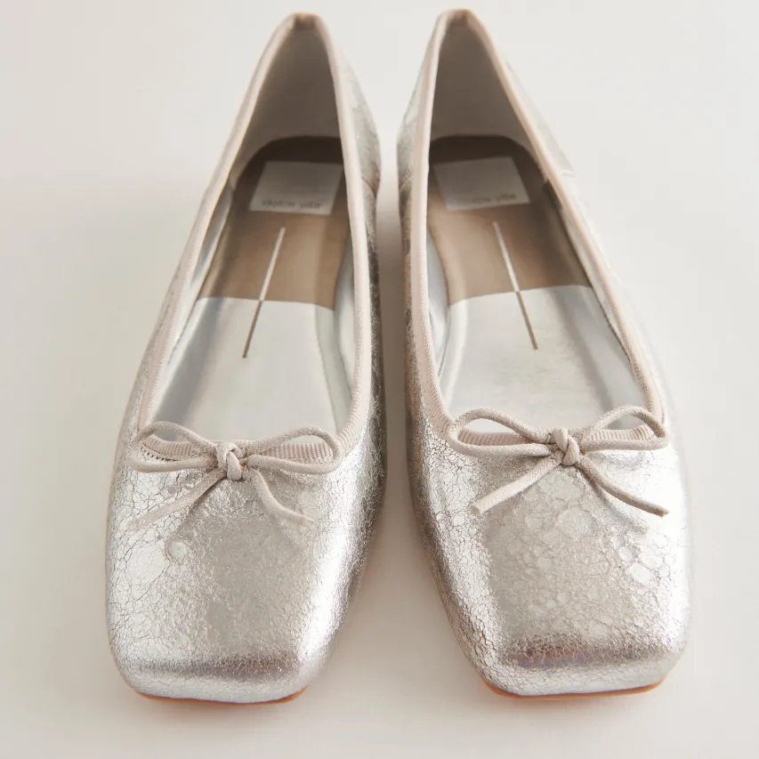 ANISA BALLET FLATS SILVER DISTRESSED LEATHER^Dolce Vita Sale