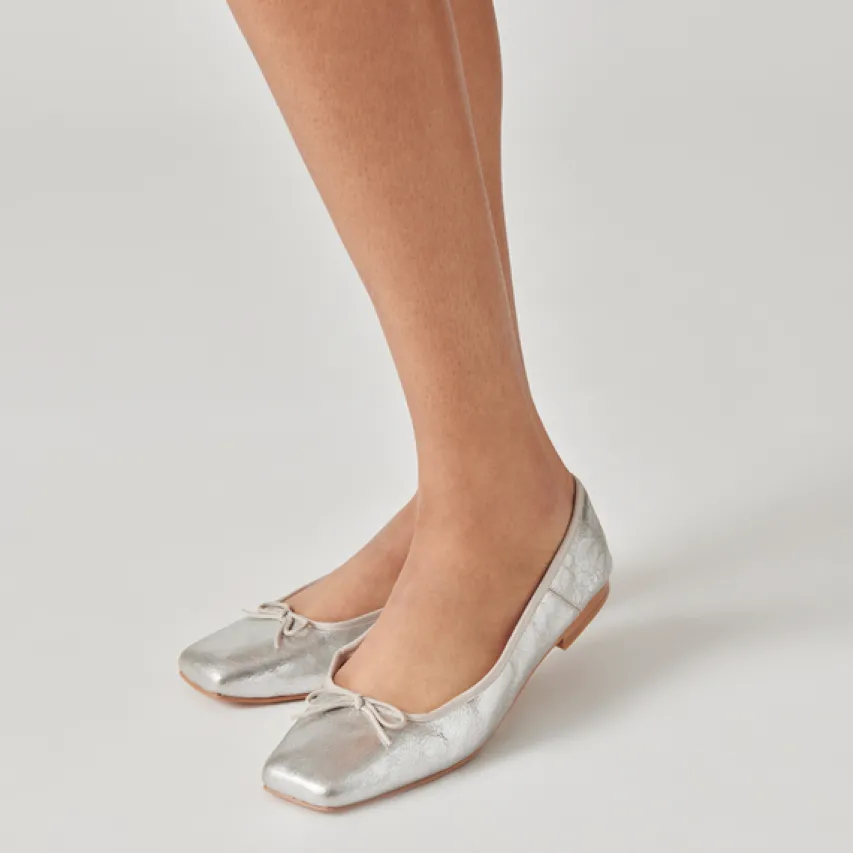 ANISA BALLET FLATS SILVER DISTRESSED LEATHER^Dolce Vita Sale