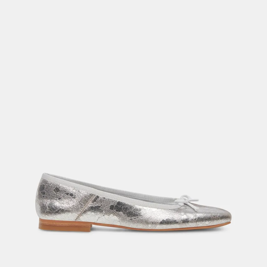 ANISA BALLET FLATS SILVER DISTRESSED LEATHER^Dolce Vita Sale