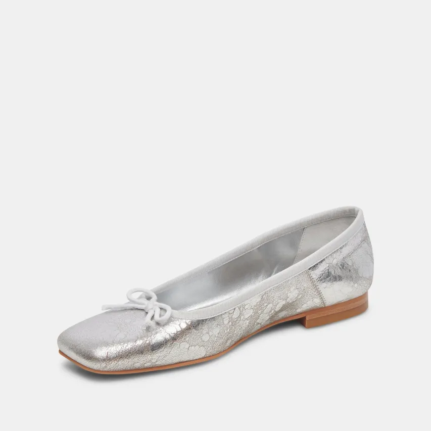 ANISA BALLET FLATS SILVER DISTRESSED LEATHER^Dolce Vita Sale