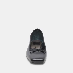 ANISA WIDE BALLET FLATS BLACK LEATHER^Dolce Vita Fashion