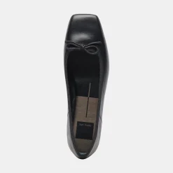 ANISA WIDE BALLET FLATS BLACK LEATHER^Dolce Vita Fashion