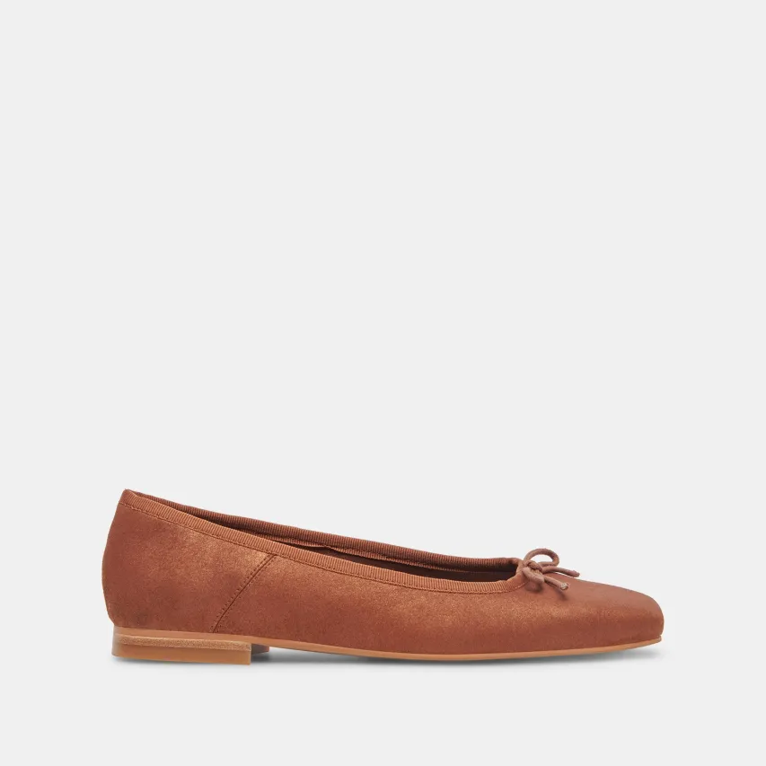 ANISA WIDE BALLET FLATS COPPER METALLIC SUEDE^Dolce Vita Best