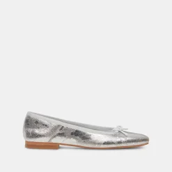 ANISA WIDE BALLET FLATS SILVER DISTRESSED LEATHER^Dolce Vita Online