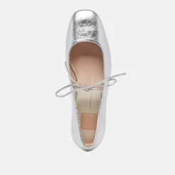 ARDIEN HEELS SILVER CRINKLE PATENT^Dolce Vita New