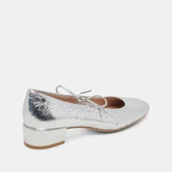 ARDIEN HEELS SILVER CRINKLE PATENT^Dolce Vita New