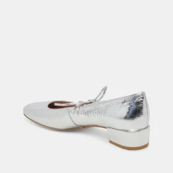 ARDIEN HEELS SILVER CRINKLE PATENT^Dolce Vita New