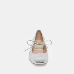 ARDIEN HEELS SILVER CRINKLE PATENT^Dolce Vita New
