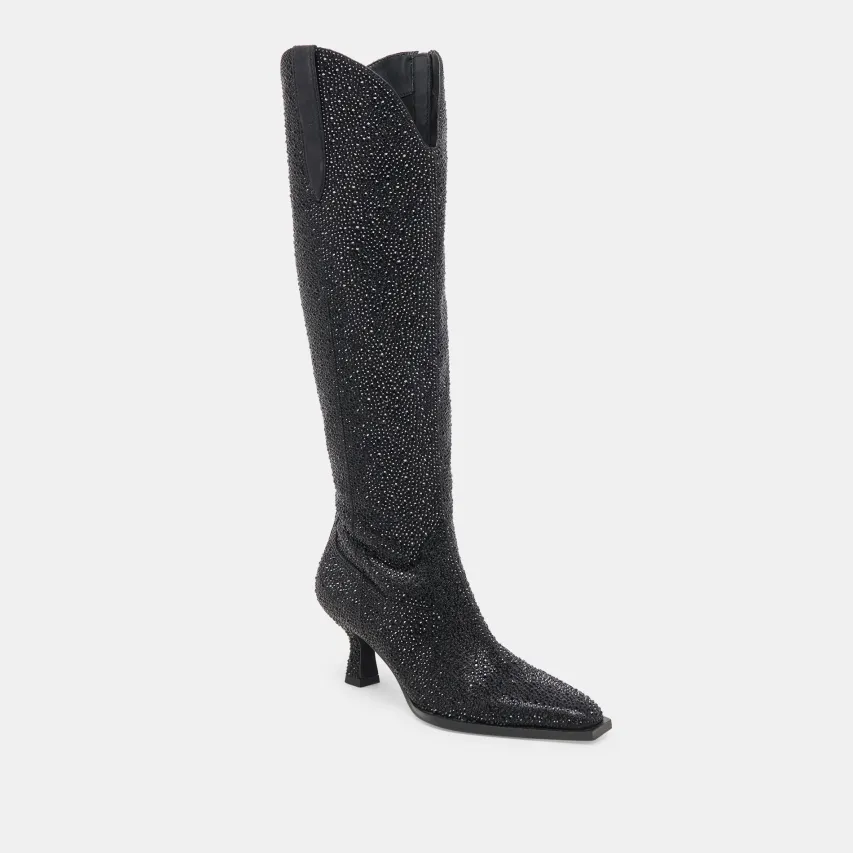 ARIANA CRYSTAL BOOTS BLACK METALLIC CRYSTAL^Dolce Vita Online