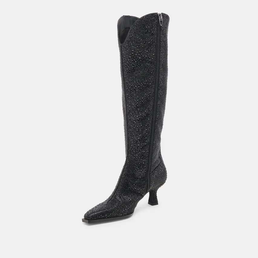 ARIANA CRYSTAL BOOTS BLACK METALLIC CRYSTAL^Dolce Vita Online