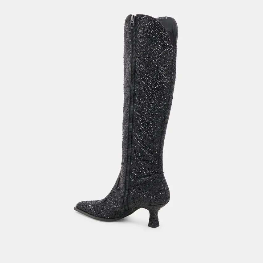 ARIANA CRYSTAL BOOTS BLACK METALLIC CRYSTAL^Dolce Vita Online