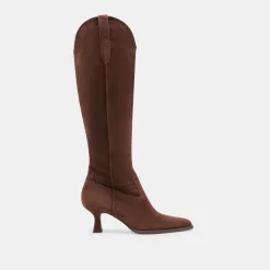ARIANA WIDE CALF BOOTS DK BROWN SUEDE^Dolce Vita Clearance